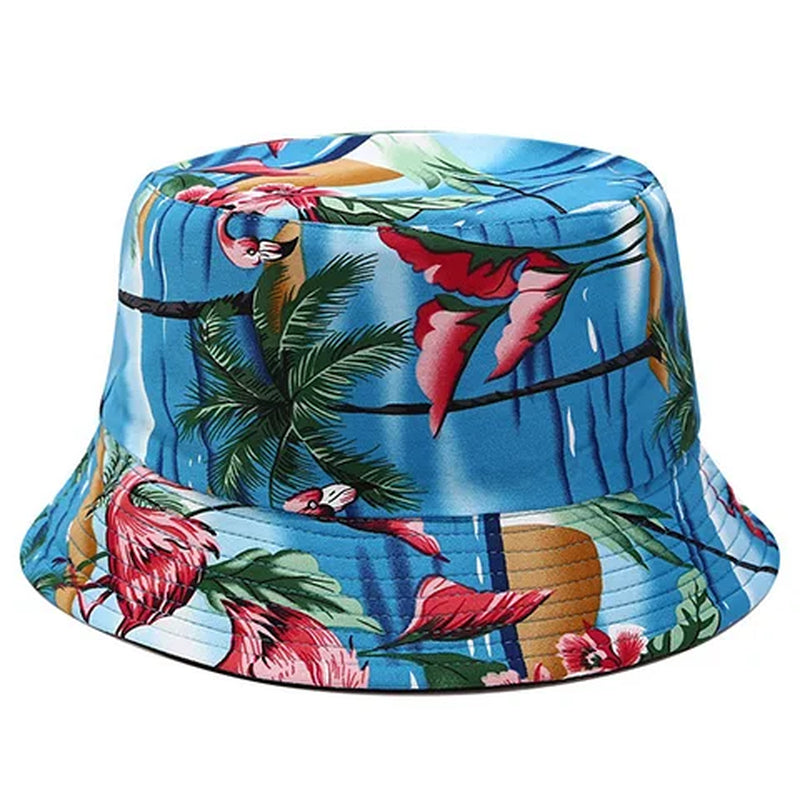 Flower Print Bucket Hat Reversible Fisherman Hat Women Men Outdoor Travel Sun Hat Panama Bucket Cap Hats for Girl