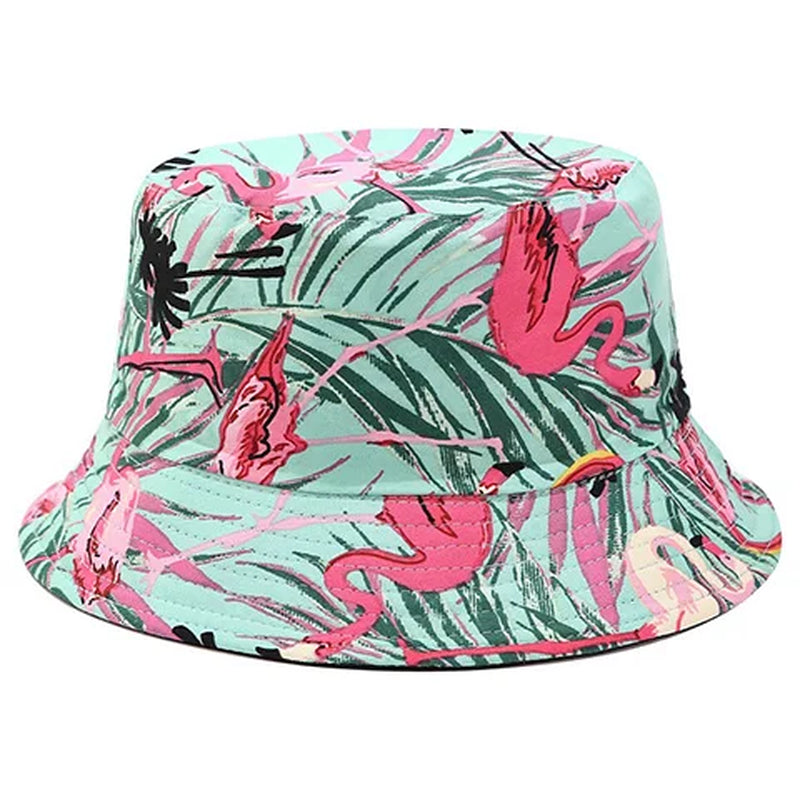 Flower Print Bucket Hat Reversible Fisherman Hat Women Men Outdoor Travel Sun Hat Panama Bucket Cap Hats for Girl