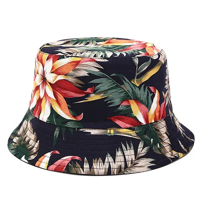 Flower Print Bucket Hat Reversible Fisherman Hat Women Men Outdoor Travel Sun Hat Panama Bucket Cap Hats for Girl