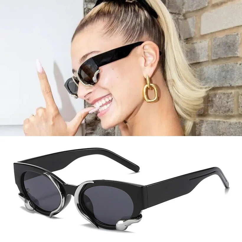 Serpent Black Luxury Sunglasses for Women and Men Glamour Brand Female Glasses Cat Eye Fashion Female Eyewear UV400