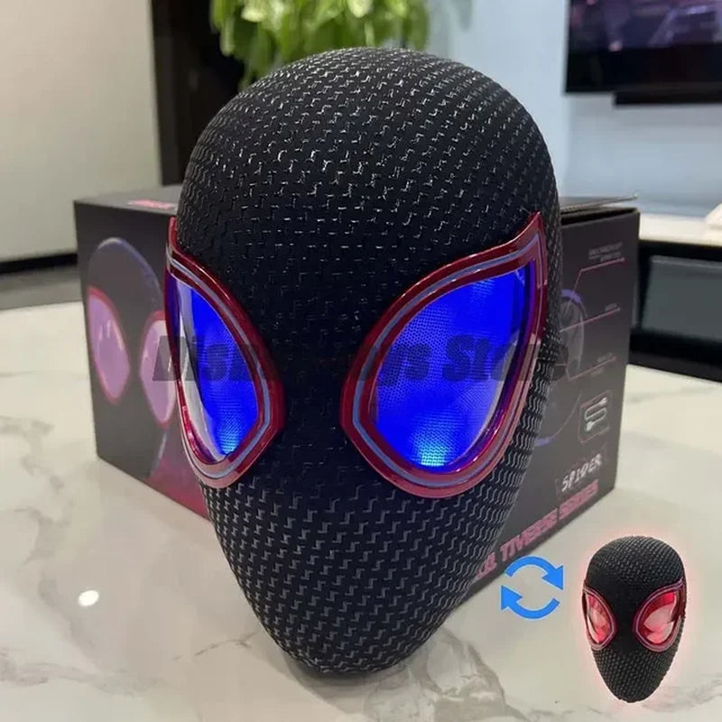 Mascara Spiderman Headgear Mask Cosplay Moving Eyes Electronic Mask Spider Man 1:1 Remote Control Elastic Toys Adults Kids Gift