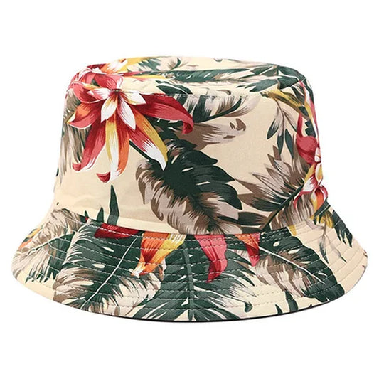 Flower Print Bucket Hat Reversible Fisherman Hat Women Men Outdoor Travel Sun Hat Panama Bucket Cap Hats for Girl