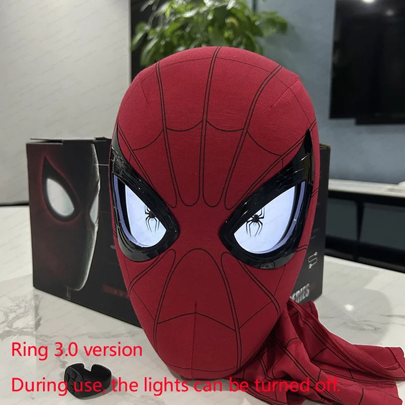 Mascara Spiderman Headgear Mask Cosplay Moving Eyes Electronic Mask Spider Man 1:1 Remote Control Elastic Toys Adults Kids Gift